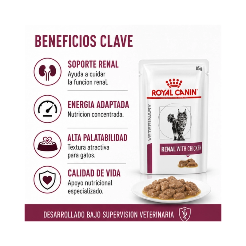 ROYAL CANIN POUCH RENAL GATO 85G | PACK 12 SOBRES - 2