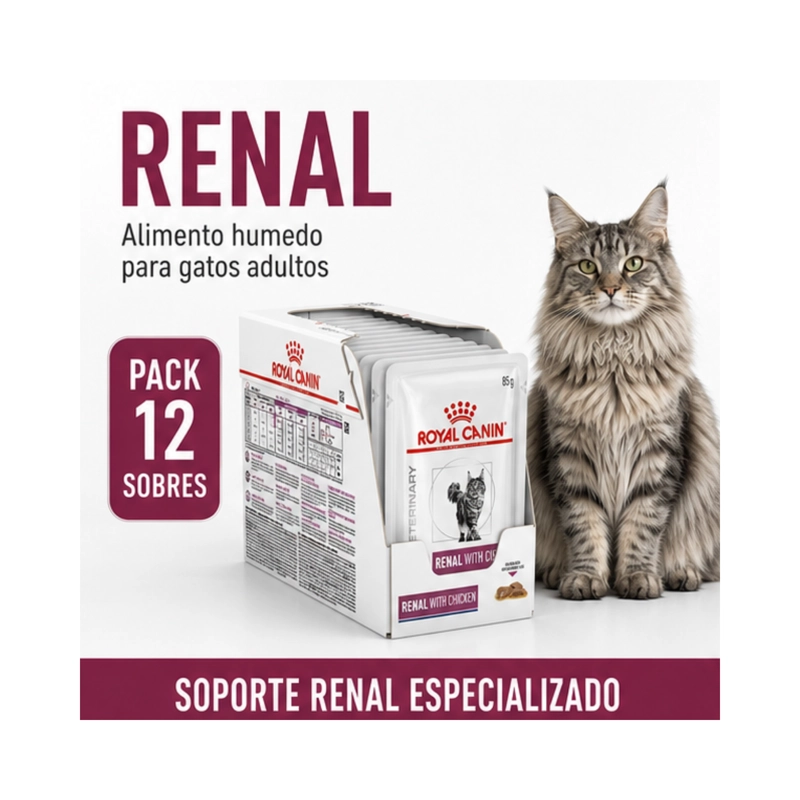 ROYAL CANIN POUCH RENAL GATO 85G | PACK 12 SOBRES - 7