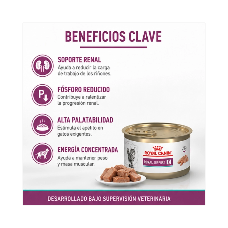 ROYAL CANIN RENAL SUPPORT FELINE LATA 145G PARA GATOS - 2