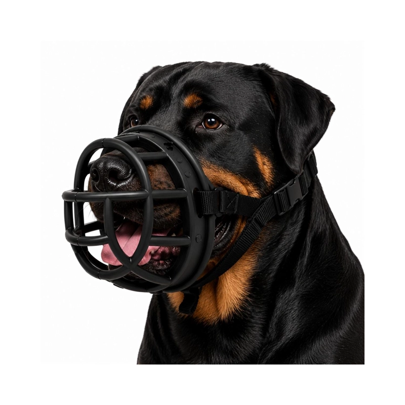 BOZAL CANASTA PERRO XXL NEGRO AJUSTABLE RAZAS GRANDES - 1