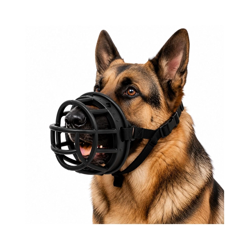 BOZAL CANASTA PERRO XL NEGRO AJUSTABLE RAZAS GRANDES - 1