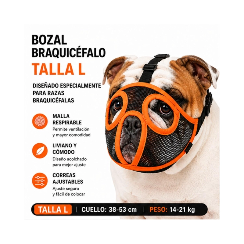 BOZAL PERRO BRAQUICE FALO L BULLDOG INGLE S 14-21KG - 4
