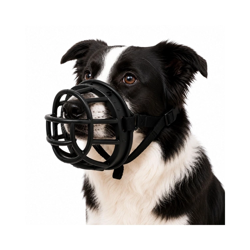 BOZAL CANASTA PERRO L NEGRO AJUSTABLE RAZAS MEDIANAS - 1