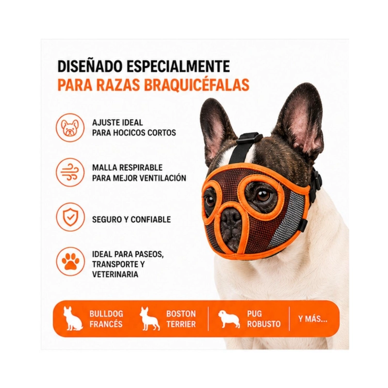 BOZAL PERRO BRAQUICE FALO M BULLDOG FRANCE S 9-13KG - 3