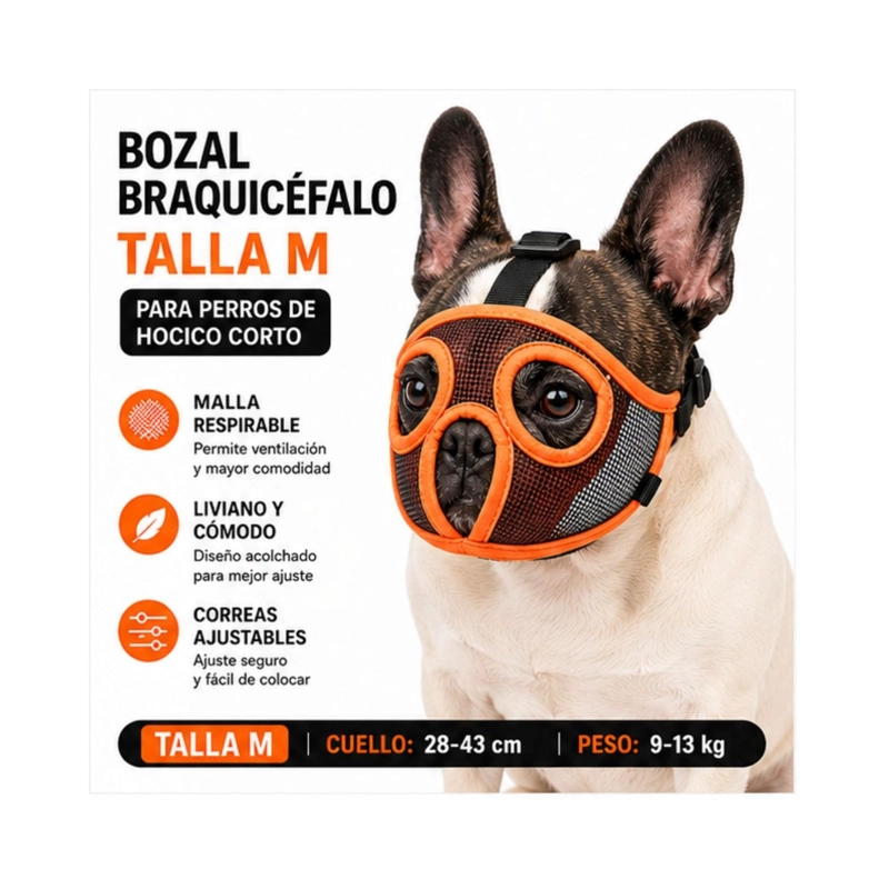BOZAL PERRO BRAQUICE FALO M BULLDOG FRANCE S 9-13KG - 4