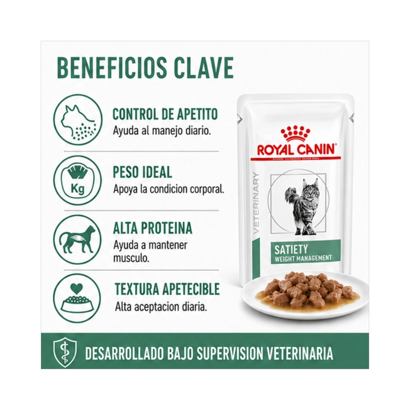 ROYAL CANIN POUCH SATIETY GATO 85G (12 UNIDADES) | PACK 12 SOBRES - 3