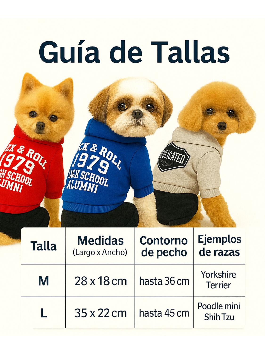 ROPA PARA MASCOTA ROCK POLAR TALLA L 35X22 CM - 2