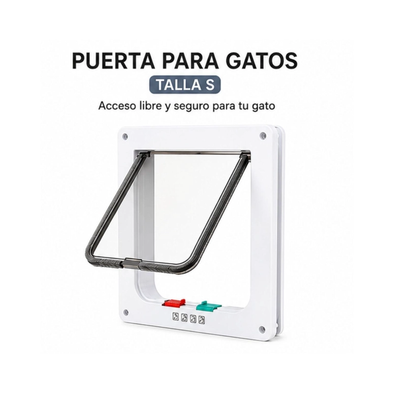 PUERTA PARA GATOS S BLANCA 20X19 CM INTERIOR MASCOTAS - 5