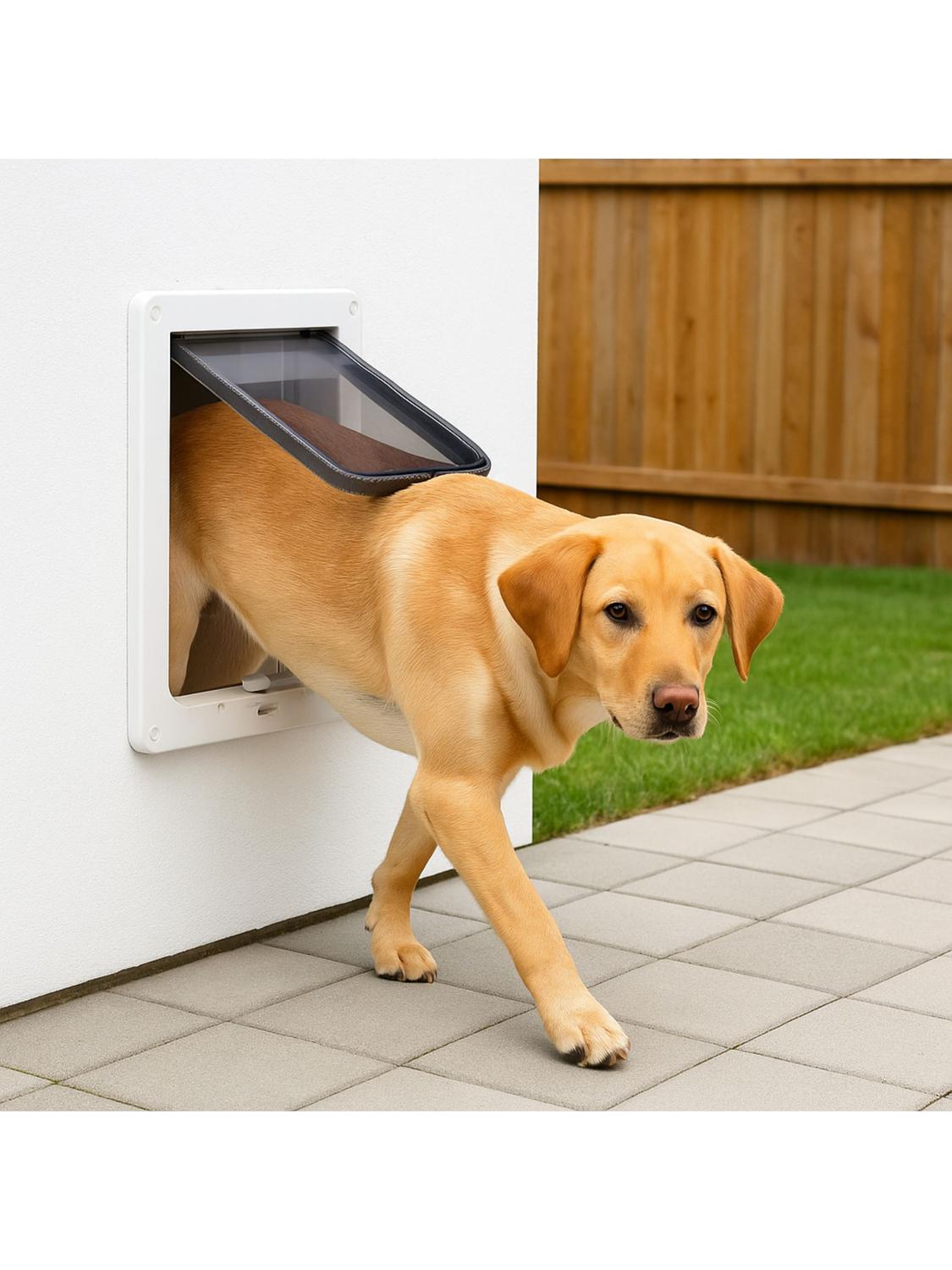 PUERTA PARA PERROS CON TRABA SEGURIDAD 28,5X24,5 CM - 2