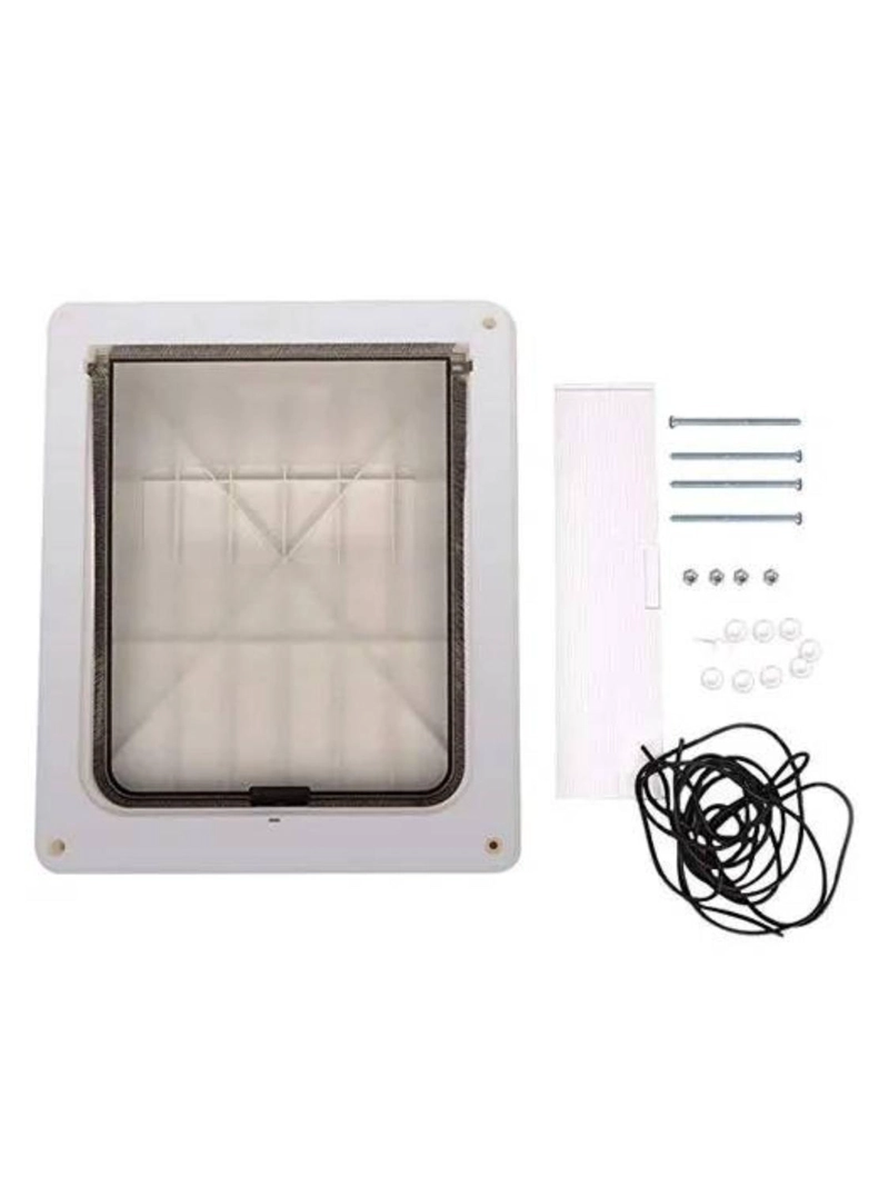 PUERTA PARA PERROS CON TRABA SEGURIDAD 43X36 CM EXTERIOR - 7