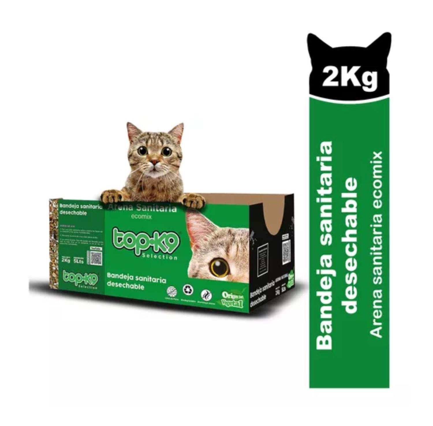 ARENA SANITARIA TOP K9 ECOLOGICA 2KG + BANDEJA DESECHABLE CELESTE - 2