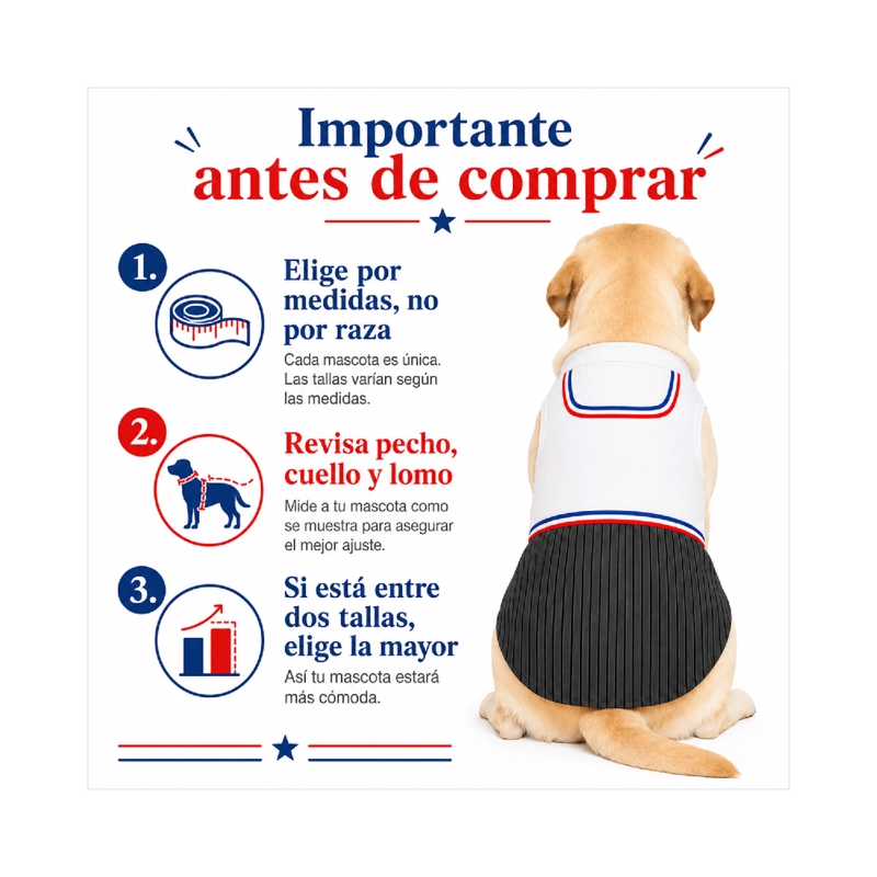 TRAJE DE HUASO CHILENO PARA PERRO TALLA 4XL - 5