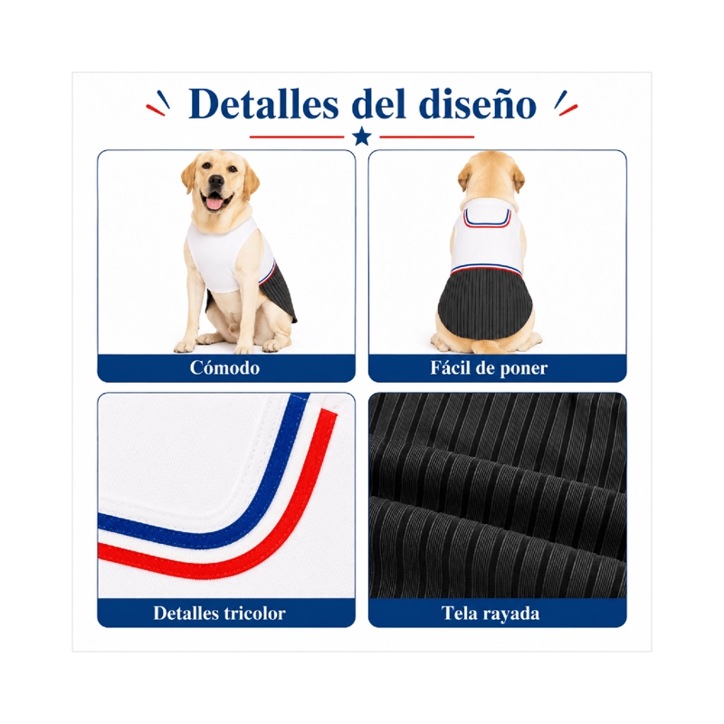 TRAJE DE HUASO CHILENO PARA PERRO TALLA 4XL - 6