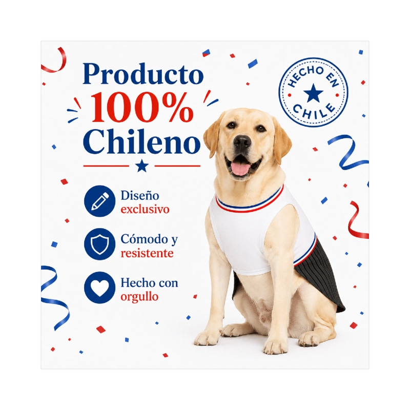 TRAJE DE HUASO CHILENO PARA PERRO TALLA 4XL - 8