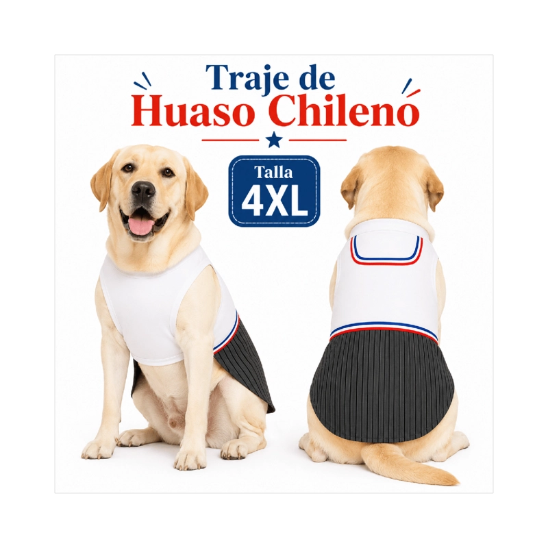 TRAJE DE HUASO CHILENO PARA PERRO TALLA 4XL - 9