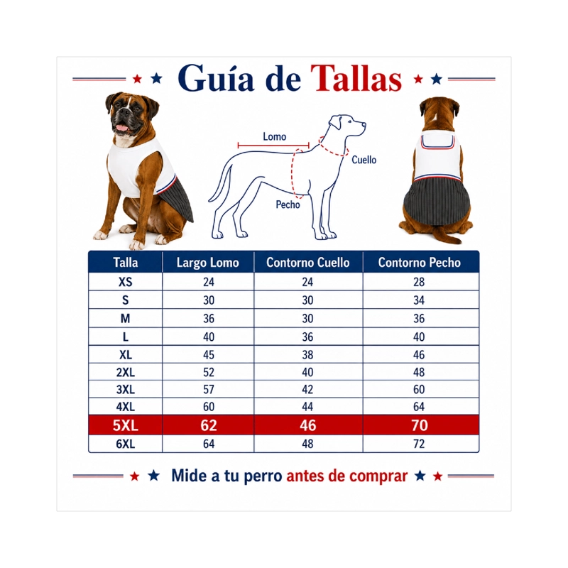 TRAJE DE HUASO CHILENO PARA PERRO TALLA 5XL - 4