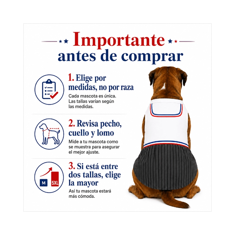TRAJE DE HUASO CHILENO PARA PERRO TALLA 5XL - 7