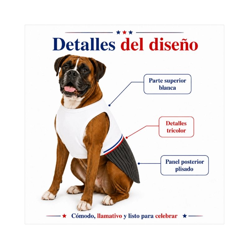 TRAJE DE HUASO CHILENO PARA PERRO TALLA 5XL - 8