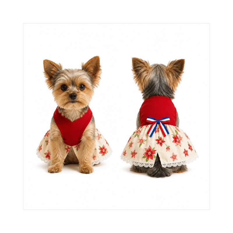 VESTIDO DE HUASA FLORAL PARA PERRO TALLA 3XL - 9