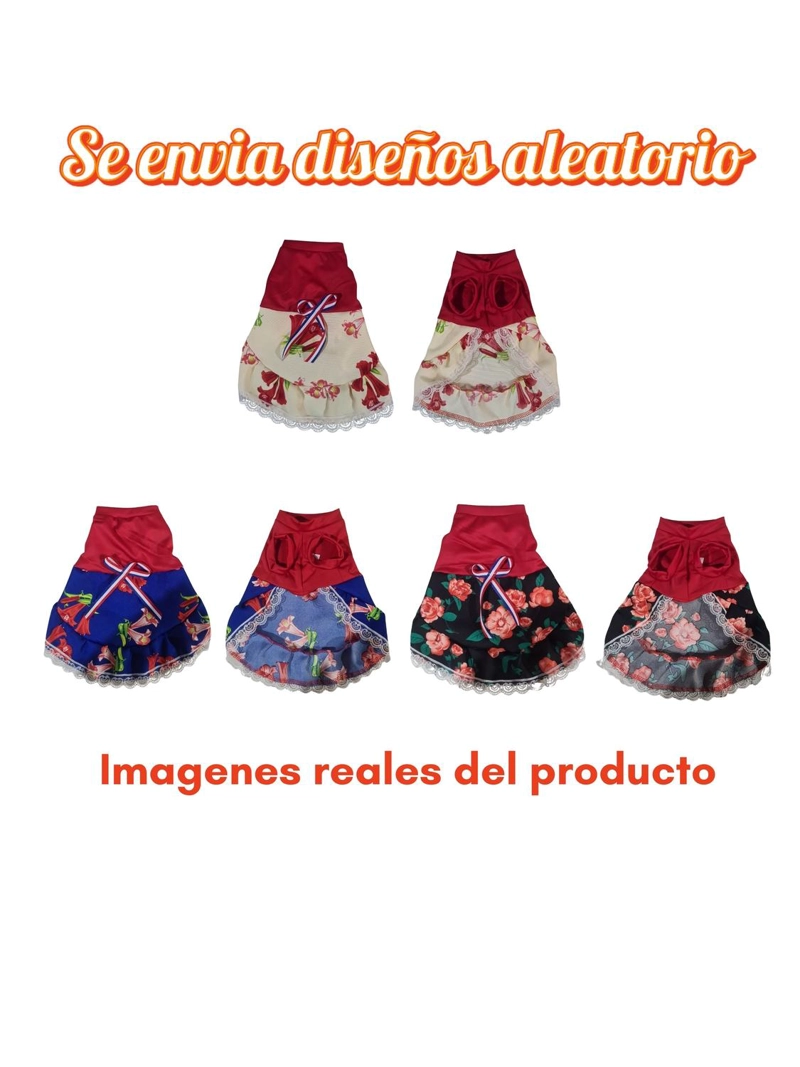 VESTIDO DE HUASA FLORAL PARA PERRO TALLA 2XL - 3