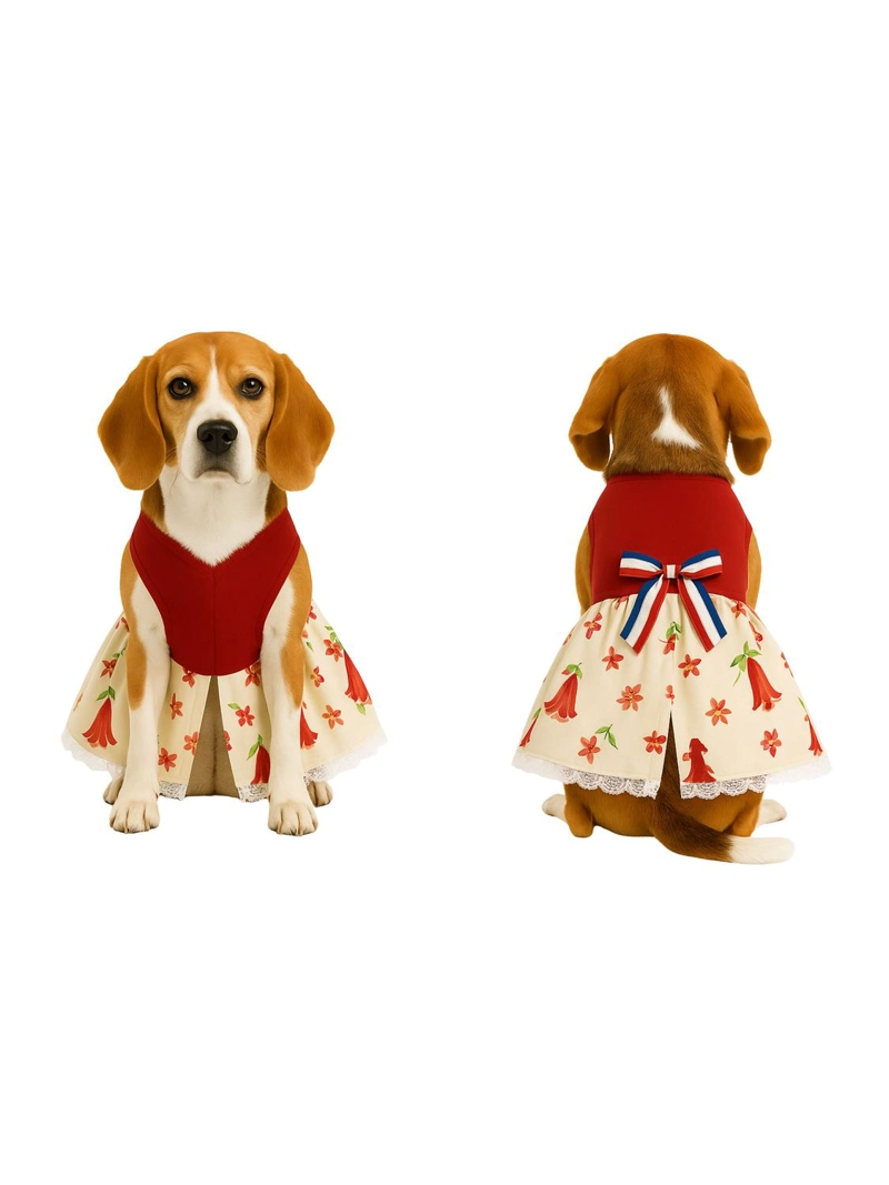 VESTIDO DE HUASA FLORAL PARA PERRO TALLA 2XL - 5