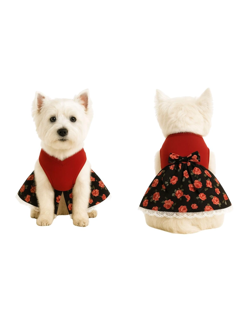 VESTIDO DE HUASA FLORAL PARA PERRO TALLA 2XL - 6