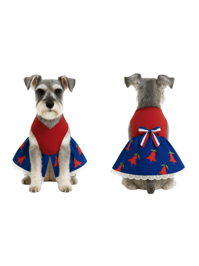 VESTIDO DE HUASA FLORAL PARA PERRO TALLA XL - 5