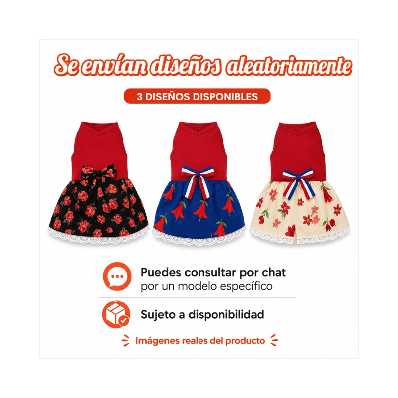VESTIDO DE HUASA FLORAL PARA PERRO TALLA XXS - 5