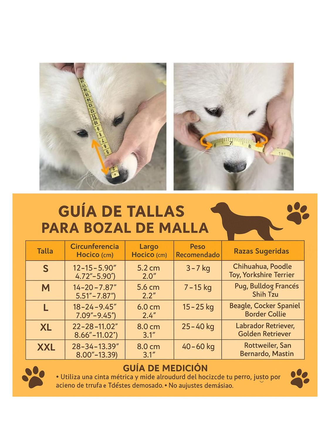 BOZAL AJUSTABLE CON VELCRO PERRO TALLA M 14X20 CM - 2