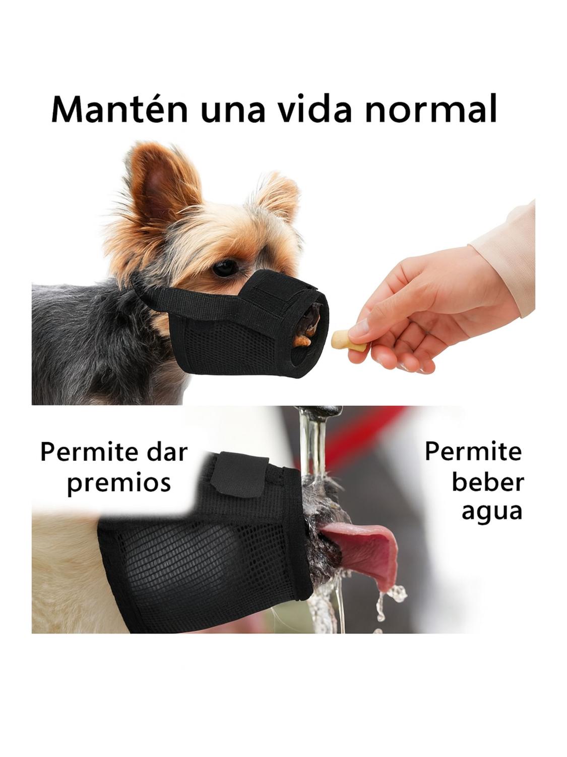 BOZAL AJUSTABLE CON VELCRO PERRO TALLA M 14X20 CM - 4