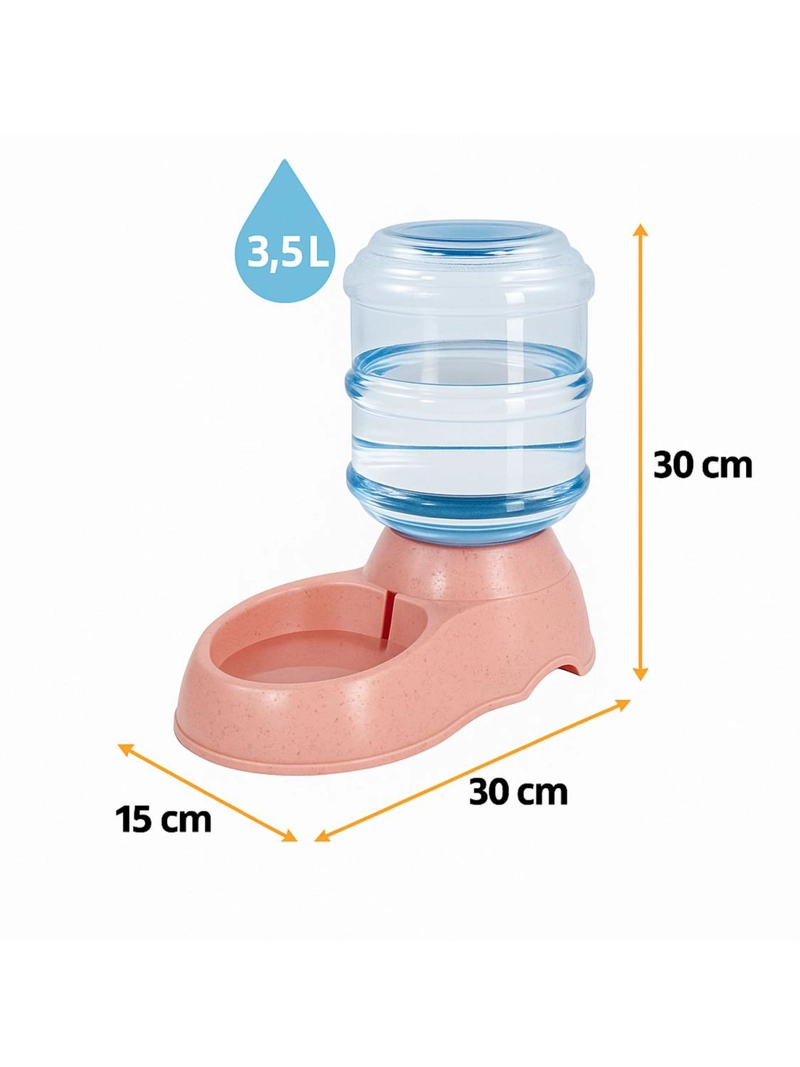 BEBEDERO DISPENSADOR DE AGUA PARA MASCOTAS 3.5 L ROSA - 3