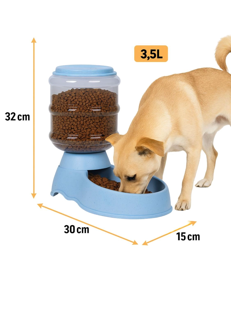 DISPENSADOR DE COMIDA MASCOTAS 3.5 L PERROS Y GATOS ROSA - 3