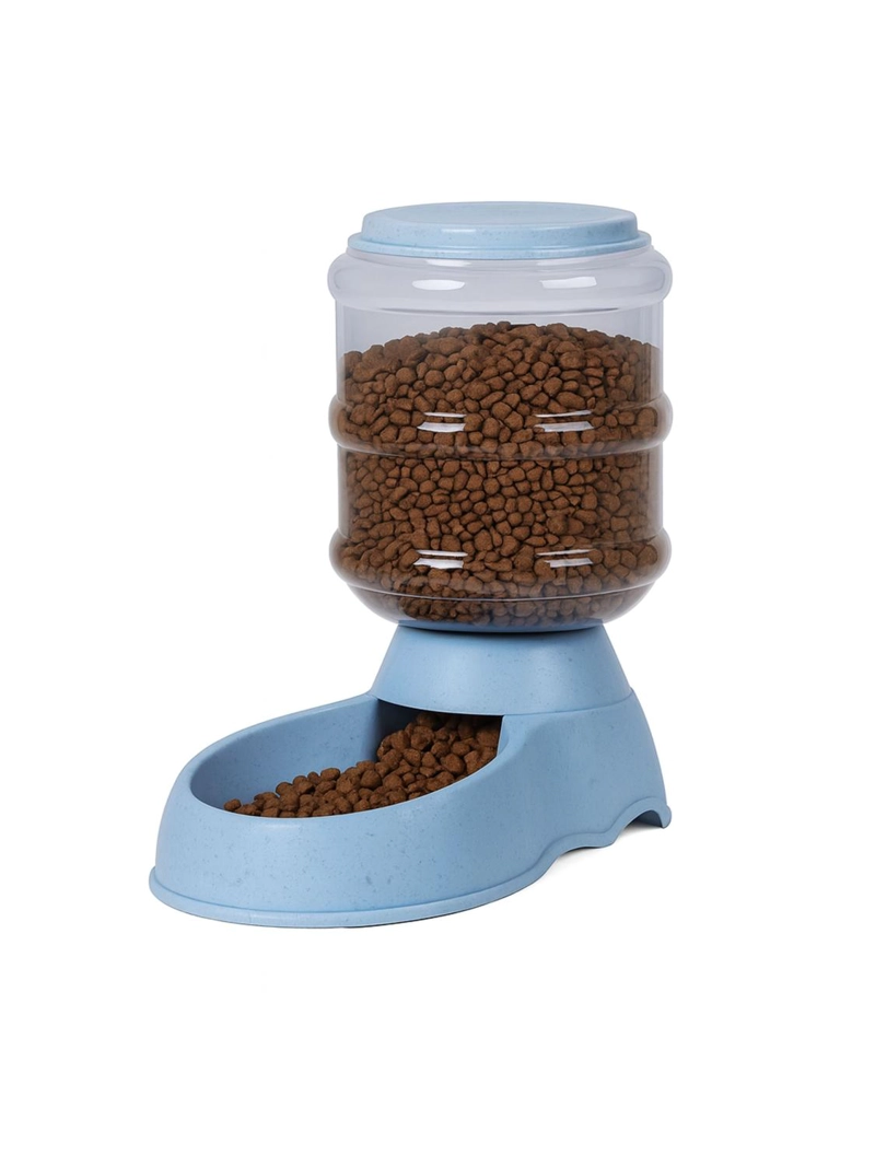 DISPENSADOR DE COMIDA MASCOTAS 3.5 L PERROS Y GATOS CELESTE - 1