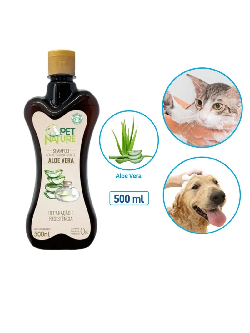 SHAMPOO PET NATURE ALOE VERA 500ML REPARACION Y BRILLO - 2