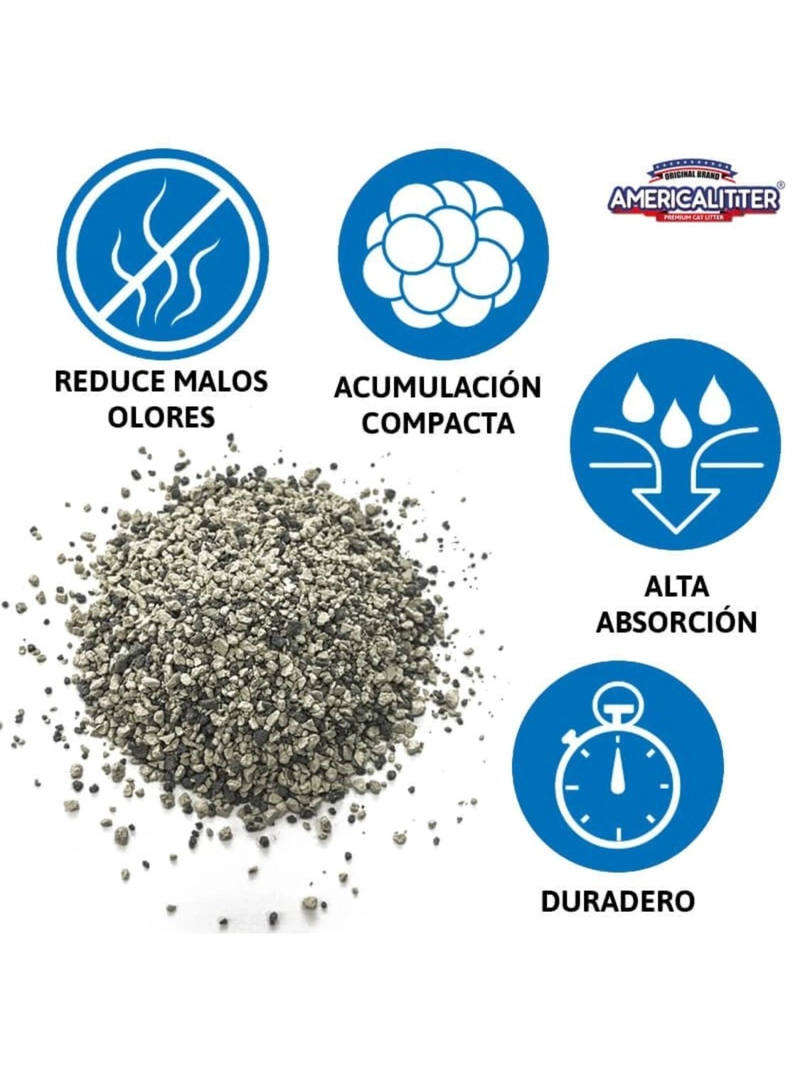 ARENA SANITARIA GATOS AMERICA LITTER ODOR SEAL LAVANDA 7KG - 2