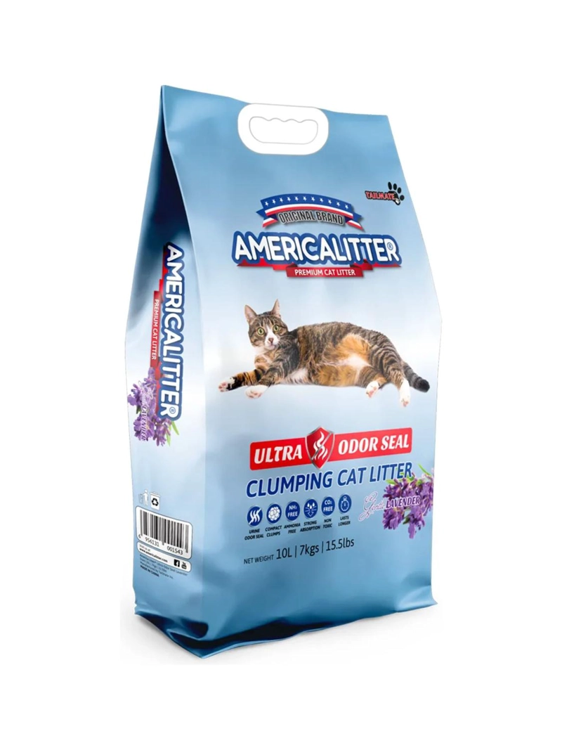 ARENA SANITARIA GATOS AMERICA LITTER ODOR SEAL LAVANDA 7KG - 3