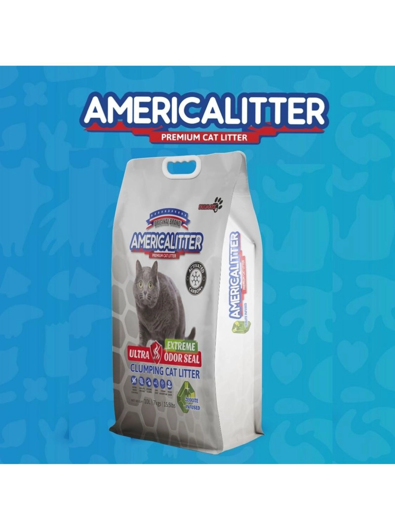 ARENA SANITARIA GATOS AMERICA LITTER ODOR SEAL EXTREME 7KG - 7
