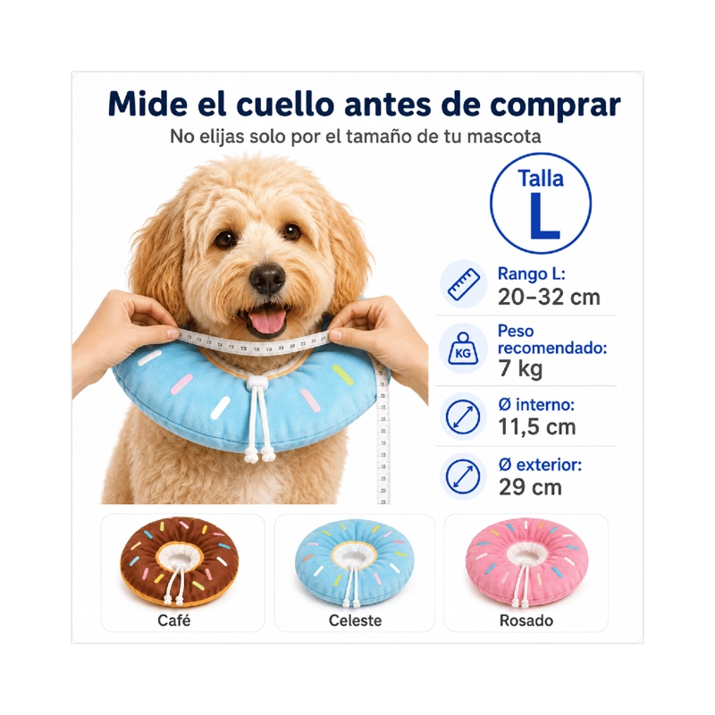 COLLAR DONA ANTI-LAMIDO MASCOTAS TALLA L AJUSTABLE - 2