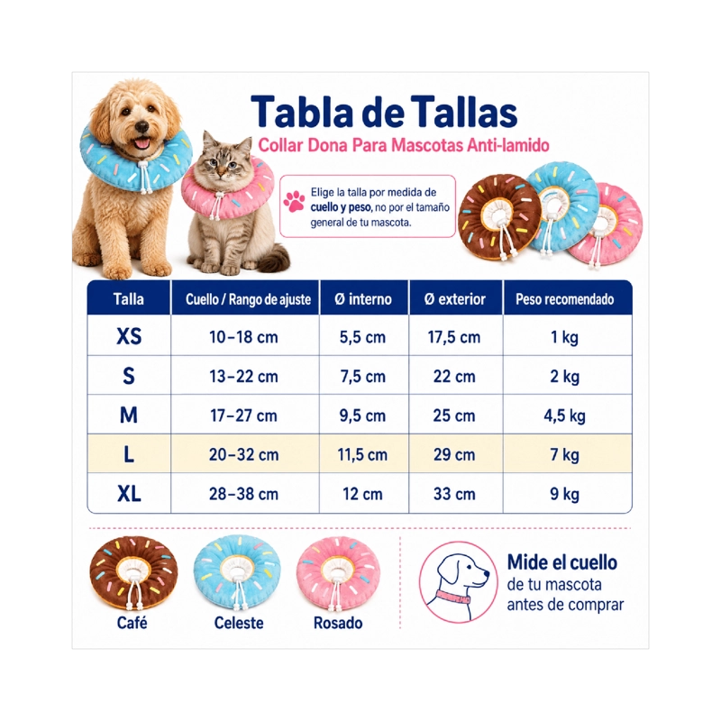 COLLAR DONA ANTI-LAMIDO MASCOTAS TALLA L AJUSTABLE - 3
