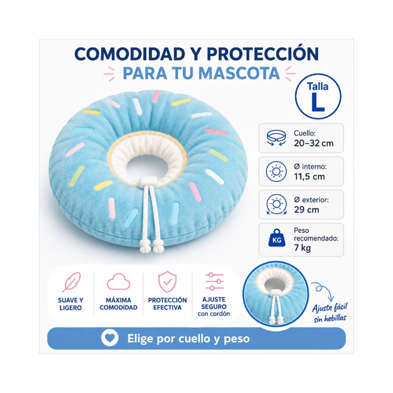 COLLAR DONA ANTI-LAMIDO MASCOTAS TALLA L AJUSTABLE - 6