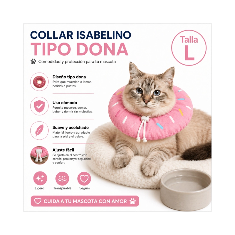 COLLAR DONA ANTI-LAMIDO MASCOTAS TALLA L AJUSTABLE - 9