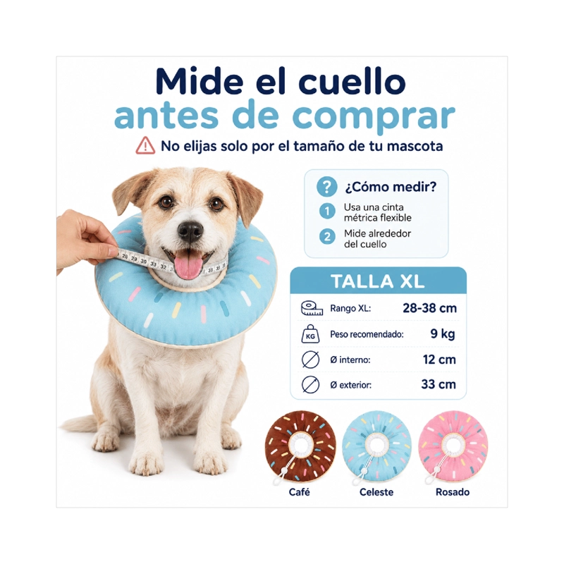 COLLAR DONA ANTI-LAMIDO MASCOTAS TALLA XL AJUSTABLE - 2