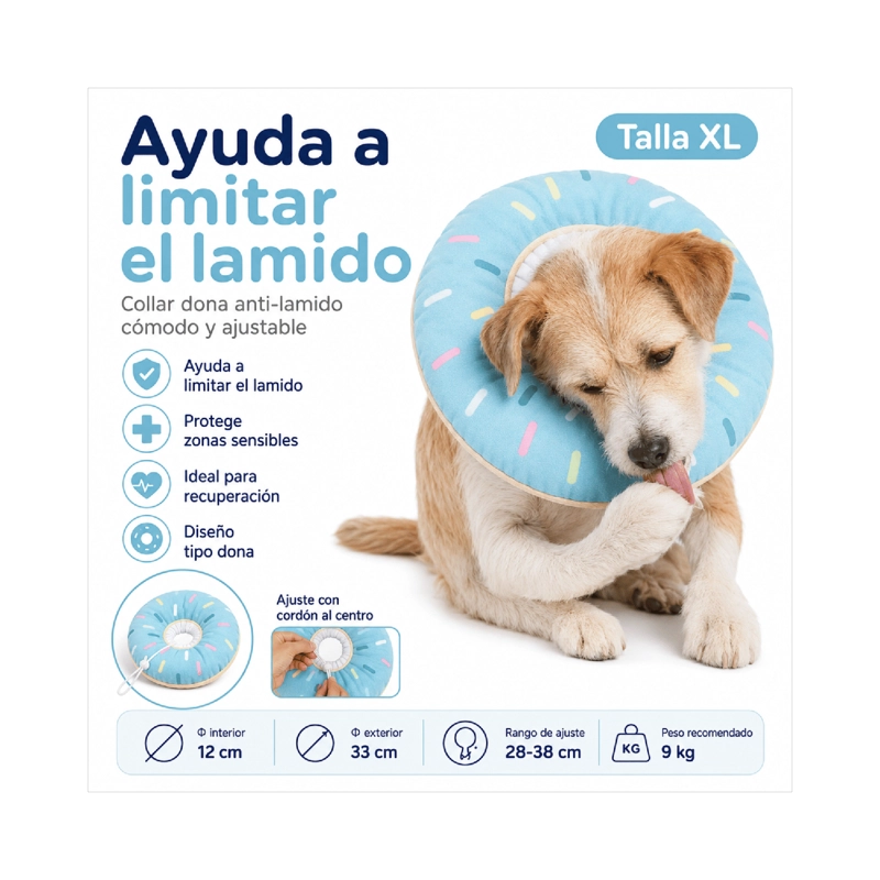 COLLAR DONA ANTI-LAMIDO MASCOTAS TALLA XL AJUSTABLE - 7