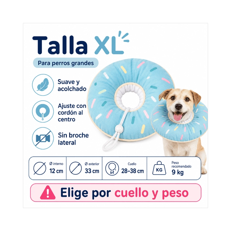 COLLAR DONA ANTI-LAMIDO MASCOTAS TALLA XL AJUSTABLE - 9