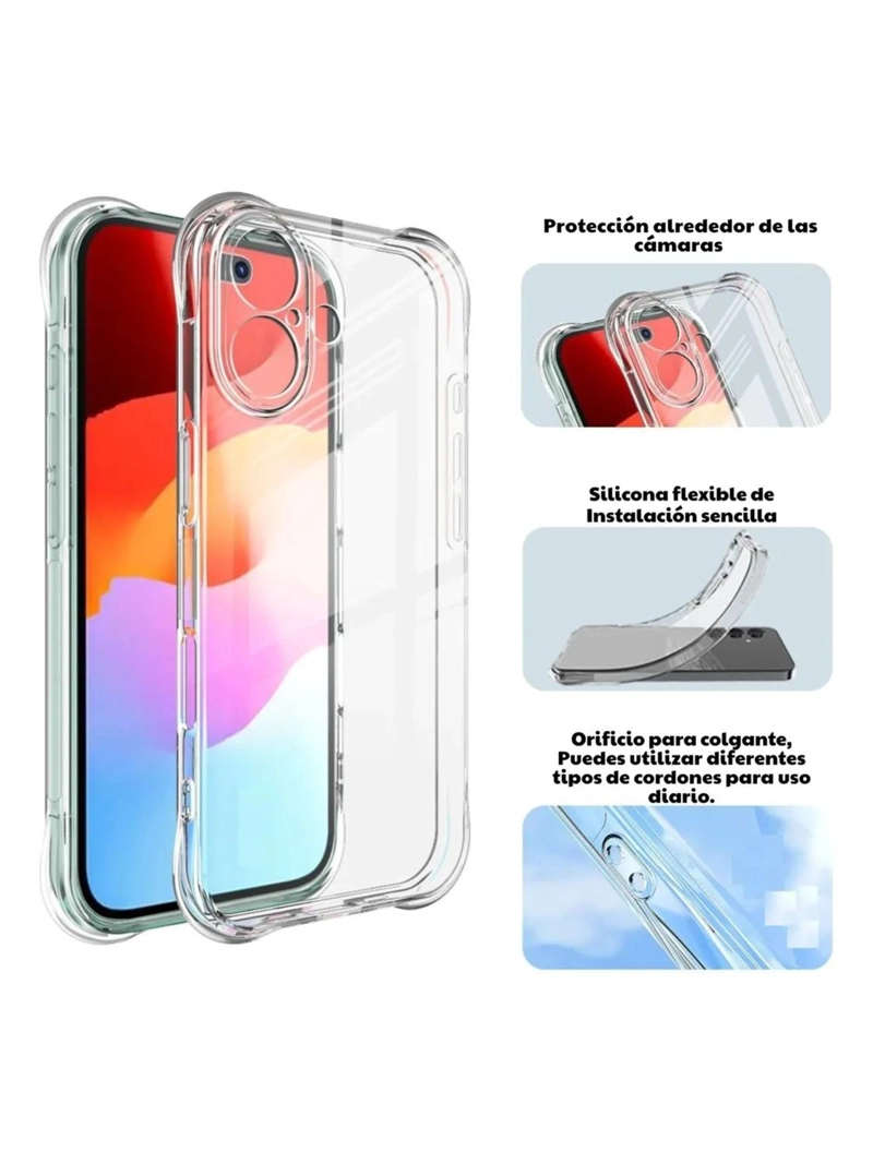 CARCASA PARA IPHONE 17 TRANSPARENTE ANTIGOLPE SILICONA - 4