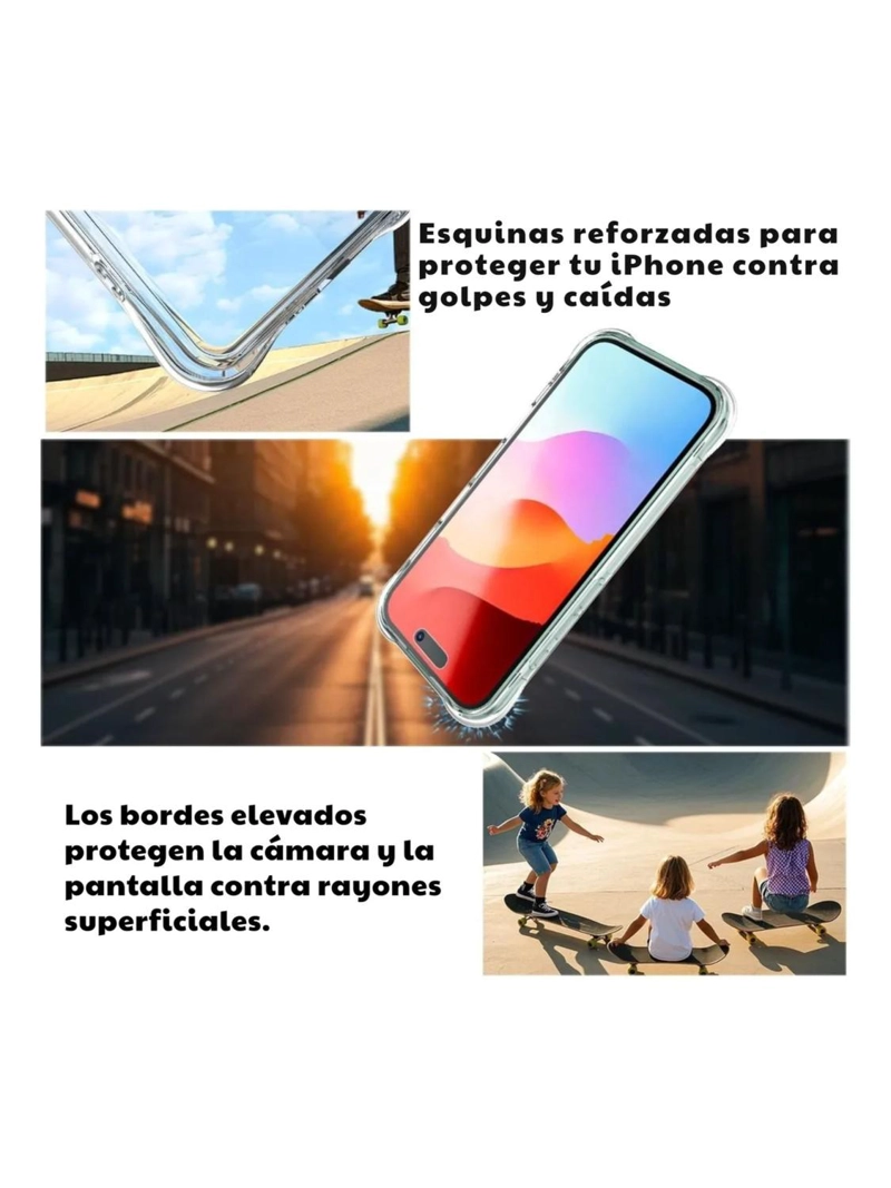 CARCASA PARA IPHONE 17 TRANSPARENTE ANTIGOLPE SILICONA - 5