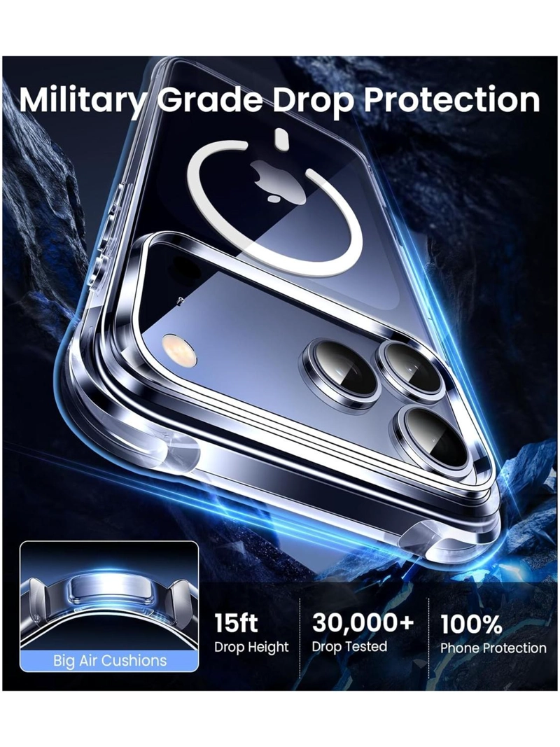 CARCASA PARA IPHONE 17 PRO TRANSPARENTE MAGSAFE ANTIGOLPES - 7