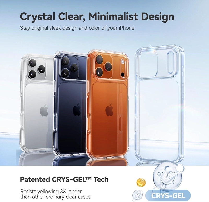 CARCASA PARA IPHONE 17 PRO TRANSPARENTE ANTIGOLPE SILICONA - 6