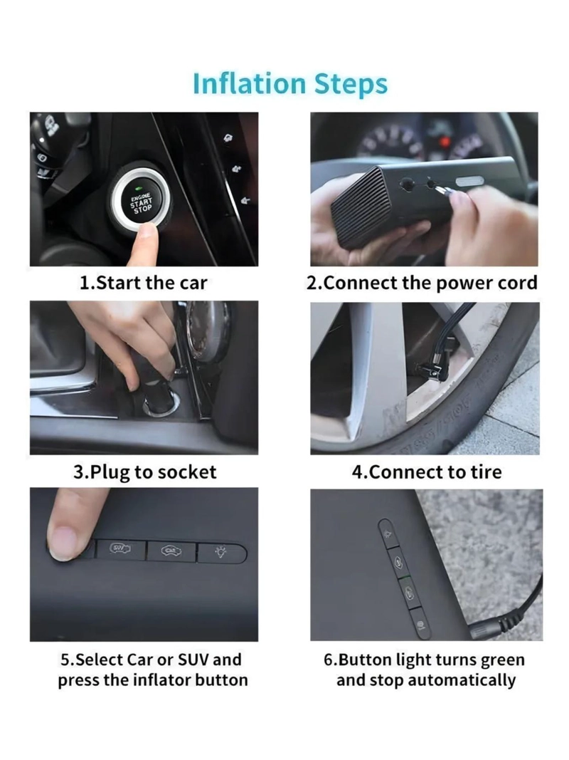 INFLADOR NEUMATICO ELE CTRICO PORTATIL BASEUS CRCQB01 - 4