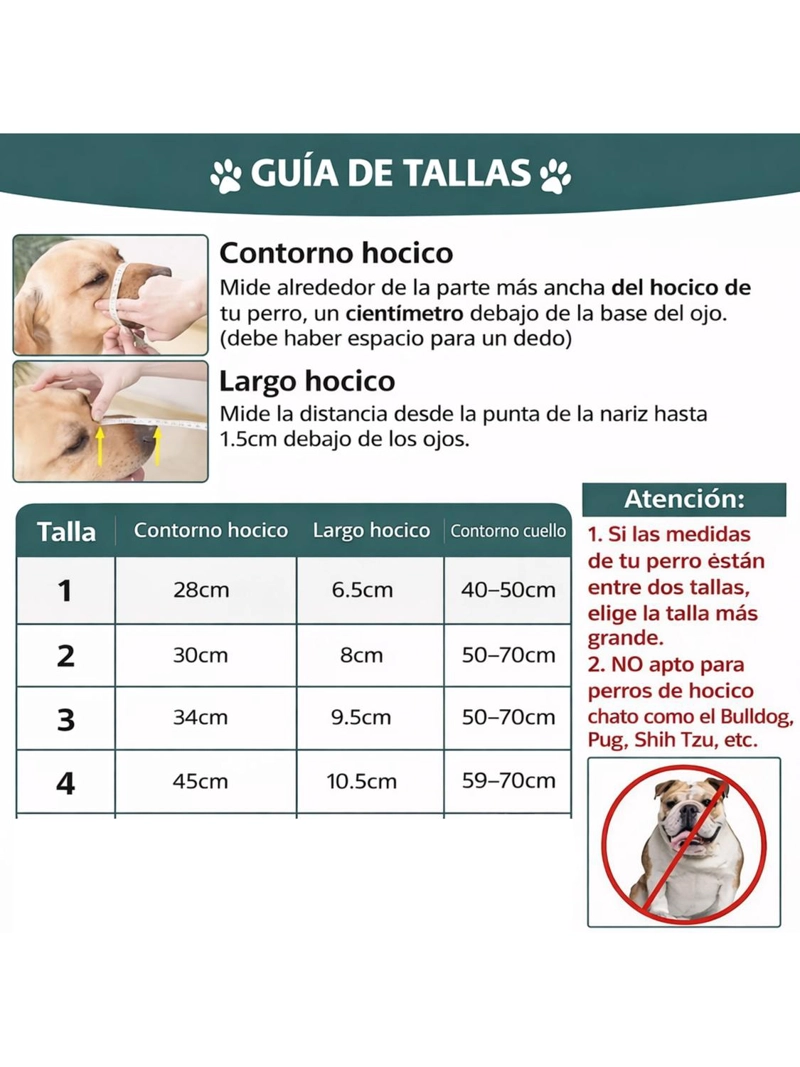 BOZAL PERRO ACERO Y CUERO TALLA XL (3) PERROS 50 A 70 CM - 3